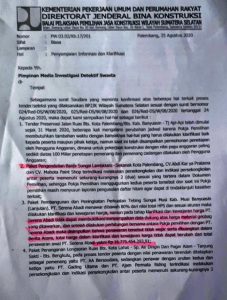 penyampaian klarifikasi pu sumsel Tender Paket Preservasi Jalan Batas Kota Palembang Tanjung Api-Api Akhirnya Tuntas
