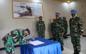 serah terima jabatan TNI AU Danlanud SMH Pimpin Sertijab Dansatpom Lanud SMH